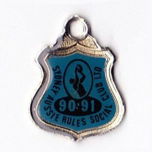 1990-91 Sydney Aussie Rules Social Club Member Badge