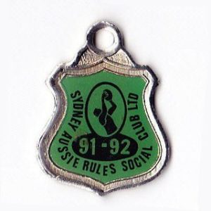 1991-92 Sydney Aussie Rules Social Club Member Badge