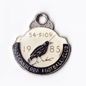 1985 West Canberra Football Club Member Badge