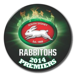 2014 South Sydney Rabbitohs NRL Premiers SS Button Badge