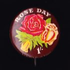 1940s Rose Day Button Badge 25mm 1s