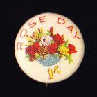 1940s Rose Day Button Badge 25mm 1s