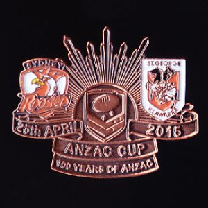 2015 NRL ANZAC Day Dragons v Roosters Pin Badge