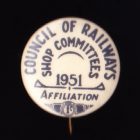 1951 Railways Council Button Badge 22mm 1s