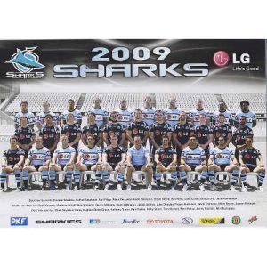 2009 Cronulla Sutherland Sharks NRL Team Poster