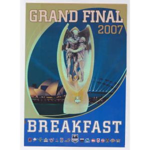 2007 NRL Grand Final Breakfast Menu